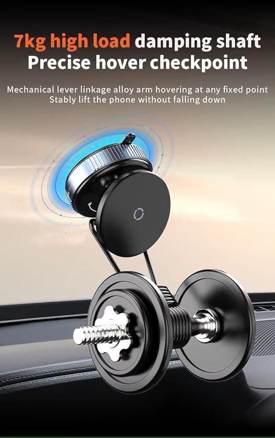 Magnetic Suction Phone Holder – 360° Rotating Universal Mobile Stand for Car, Home & Office
