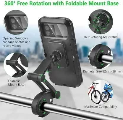 Universal 360° Rotation Bike Phone Holder – Waterproof Mobile Mount