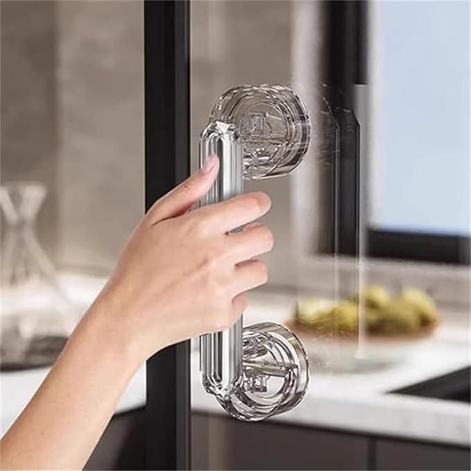Crystal Suction Door Handle – Waterproof Strong Grip Bathroom Handle