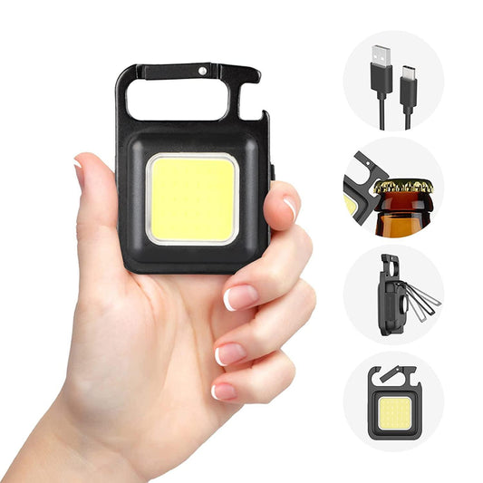 Mini LED COB Flashlight 500 Lumen | Rechargeable Keychain Torch Light