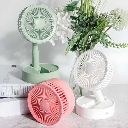 Rechargeable AC DC Table Wall Fan | Portable USB Fan with Adjustable Speed