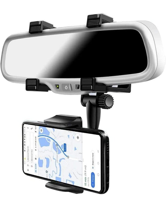 Rearview Mirror Phone Holder for Car – 360° Rotating Mobile Mount