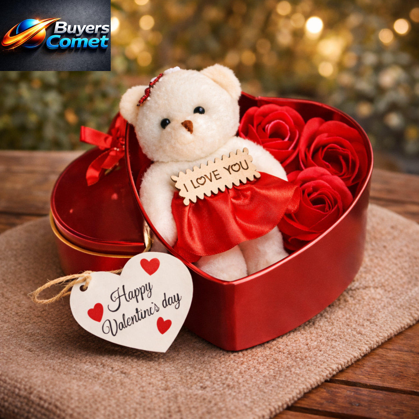 Romantic Heart Teddy Gift Box – Valentine Special Surprise (Limited Offer)